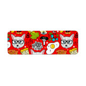 赤い猫と卵 ラベル (正面)