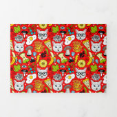 赤い猫と卵 三つ折り招待状 (カバー)