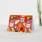 赤い猫と卵 招待状 (裏面)