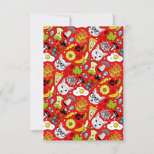 赤い猫と卵 案内状 (正面)