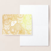 赤い猫と卵 箔カード (ディスプレー)