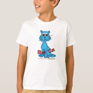 赤い猫の本からの青猫のTシャツ Tシャツ