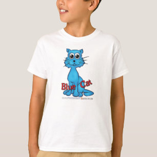 赤い猫の本からの青猫のTシャツ Tシャツ