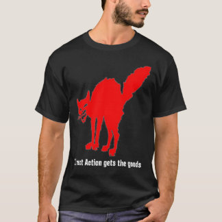 赤い猫の直接作用 Tシャツ