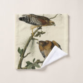 赤い猫背のタカ – オードボンのアメリカの鳥 バスタオルセット (ウォッシュタオル)