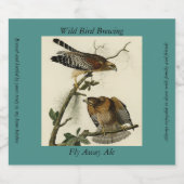 赤い猫背のタカ – オードボンのアメリカの鳥 ビールラベル (シングルラベル)