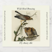 赤い猫背のタカ – オードボンのアメリカの鳥 ビールラベル (シングルラベル)