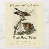 赤い猫背のタカ – オードボンのアメリカの鳥 ワインラベル (シングルラベル)