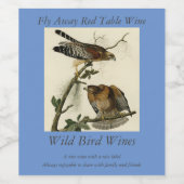 赤い猫背のタカ – オードボンのアメリカの鳥 ワインラベル (シングルラベル)