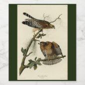 赤い猫背のタカ – オードボンのアメリカの鳥 ワインラベル (シングルラベル)