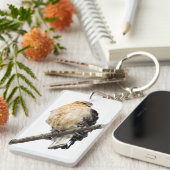 赤い猫背のタカ キーホルダー (正面右)