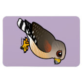 赤い猫背のタカ マグネット (横)