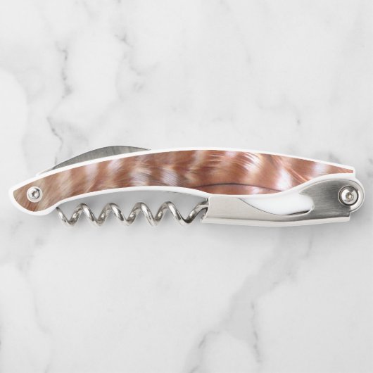 赤い猫背の鷹の羽のコルク ソムリエナイフ (裏面)