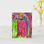 赤い猫 • Bianca Saadは、8つを-カード老化させます カード (黄色い花)