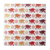 赤い猿パターン タイル (正面)