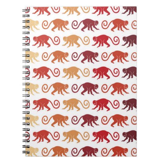 赤い猿パターン ノートブック (正面)