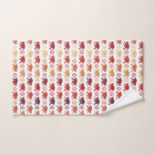 赤い猿パターン バスタオルセット (ハンドタオル)