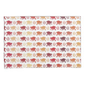 赤い猿パターン 枕カバー (正面右)