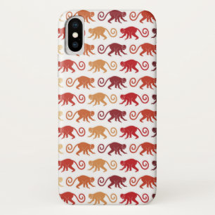 赤い猿パターン iPhone X ケース