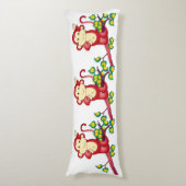 赤い猿動物の抱き枕 ボディピロー (正面縦)