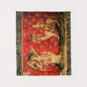 赤い獣で着席するAPOCALIPCEの天使およびHarlot タペストリー (正面)