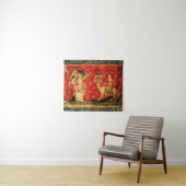 赤い獣で着席するAPOCALIPCEの天使およびHarlot タペストリー (インサイチュ(横))