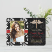 赤い獣医の獣医の学校の卒業の発表 招待状 (スタンド正面)