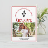 赤い獣医学校の写真カスタム卒業 案内状 (スタンド正面)