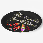 赤い獰猛で素晴らしい50誕生日 ペーパープレート (アングル)