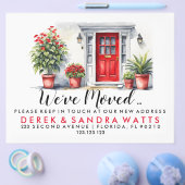 赤い玄関のドア我々は家を移動したアドレスの変更 チラシ (シングル)