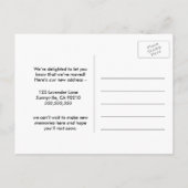 赤い玄関のドア我々は家を移動したアドレスの変更 案内ポストカード (裏面)