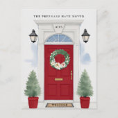 赤い玄関ドアの動きのお知らせ ポストカード (正面)