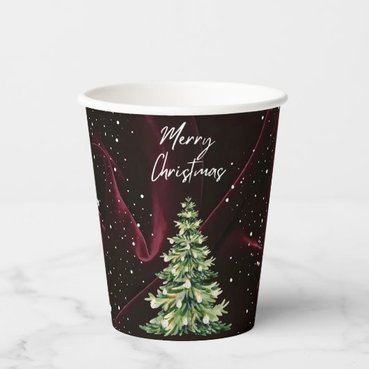 赤い王室のベルベットのクリスマス 紙コップ (正面)