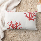 赤い珊瑚のトスの枕 ランバークッション (ブランケット)