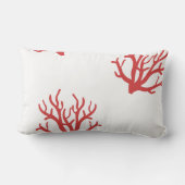 赤い珊瑚のトスの枕 ランバークッション (裏面)