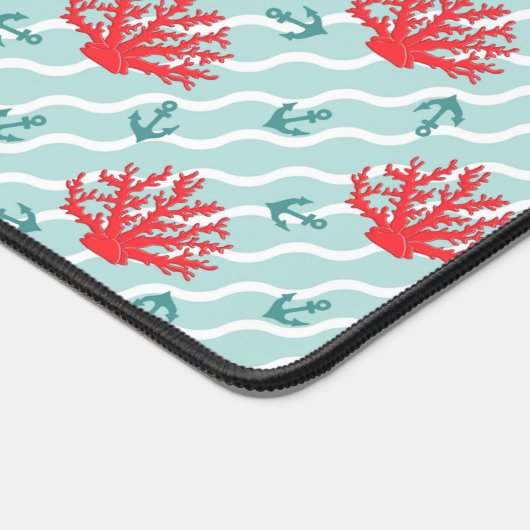 赤い珊瑚のパターン1 デスクマット (コーナー)
