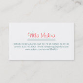 赤い珊瑚のビーチの名刺 名刺 (裏面)