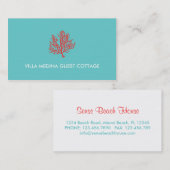 赤い珊瑚のビーチの名刺 名刺 (正面/裏面)