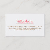 赤い珊瑚のビーチの名刺 名刺 (裏面)