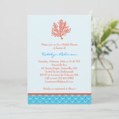 赤い珊瑚のブライダルシャワーの招待状 招待状 (スタンド正面)