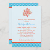 赤い珊瑚のブライダルシャワーの招待状 招待状 (正面/裏面)