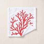 赤い珊瑚の浴室タオルセット バスタオルセット (ウォッシュタオル)