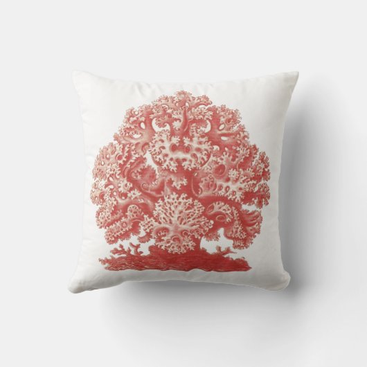 赤い珊瑚の航海のなビーチの装飾の投球の海洋生物 クッション (裏面)