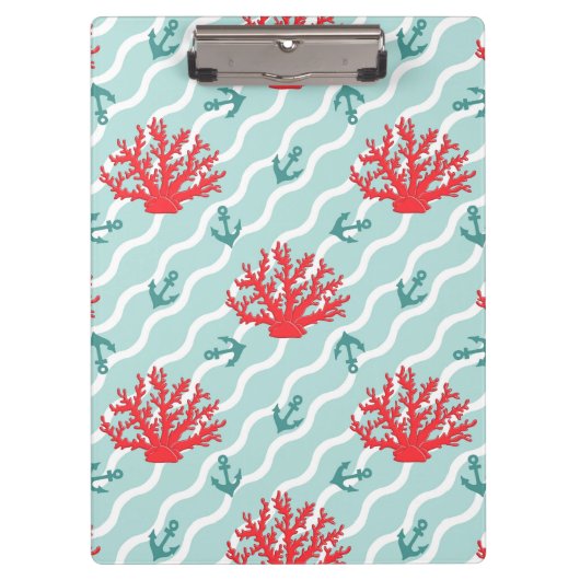 赤い珊瑚パターン1 クリップボード (正面)