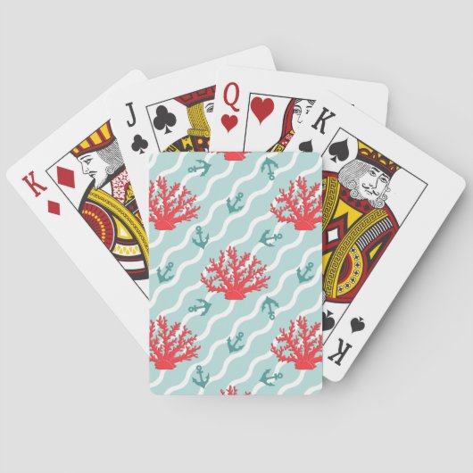 赤い珊瑚パターン1 トランプ (裏面)