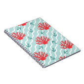 赤い珊瑚パターン1 ノートブック (右側)