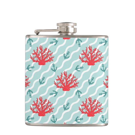 赤い珊瑚パターン1 フラスク (正面)