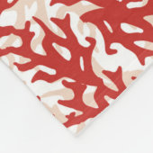 赤い珊瑚パターン2 フリースブランケット (角)