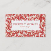 赤い珊瑚パターン 名刺 (正面)
