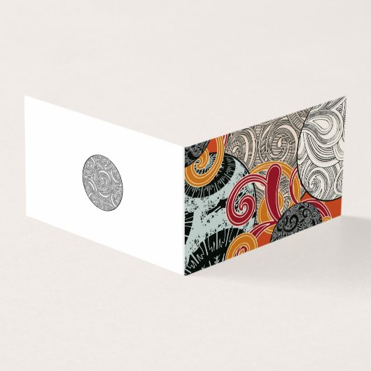 赤い球と渦巻きの和風デザイン (外部)